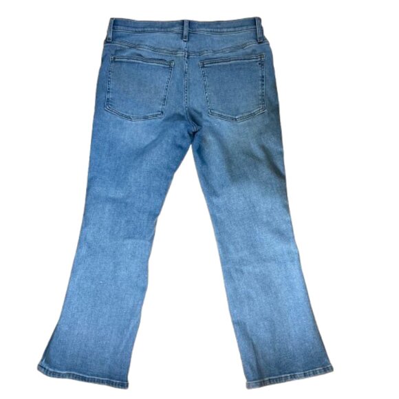 Madewell Jeans Mid-Rise Kick Out 31 Cropped Lt/Medium Blue Wash 5 Pocket Stretch - Picture 2 of 8